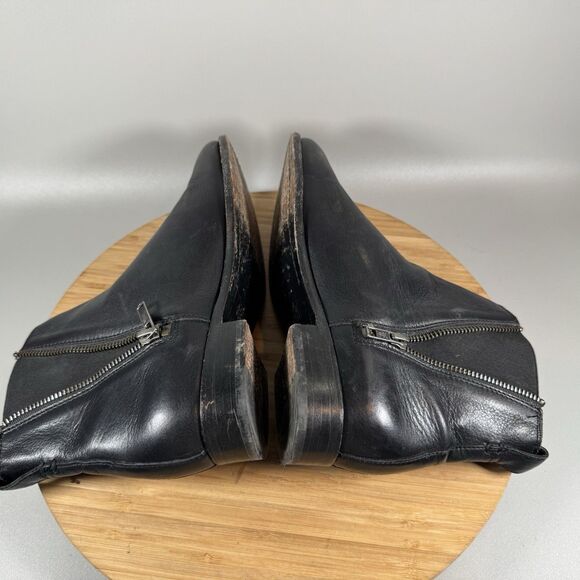 Frye Carly Zip Chelsea Black Leather‎ Ankle Pull On Boots Size 7.5 - Picture 5 of 8